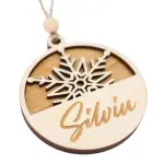 Glob de Crăciun Personalizat – Design cu Fulg de Zăpadă și Nume Gravabil