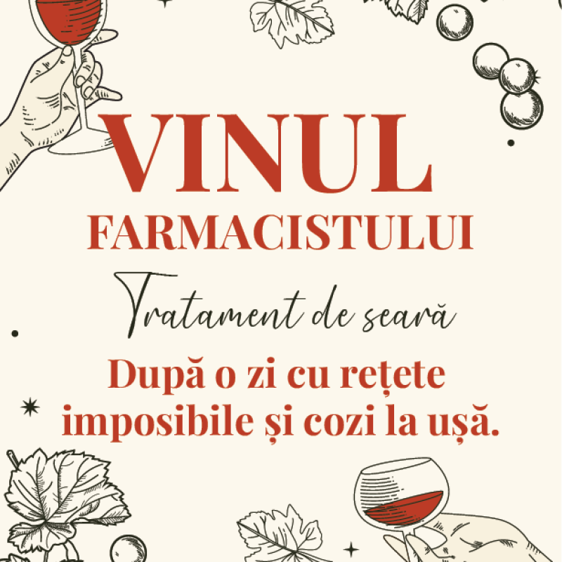 Etichetă pentru Sticla de Vin – Vinul Farmacistului