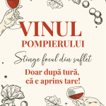 Etichetă pentru Sticla de Vin – Vinul Pompierului