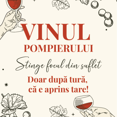 Etichetă pentru Sticla de Vin – Vinul Pompierului