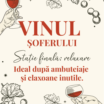 Etichetă pentru Sticla de Vin – Vinul Șoferului